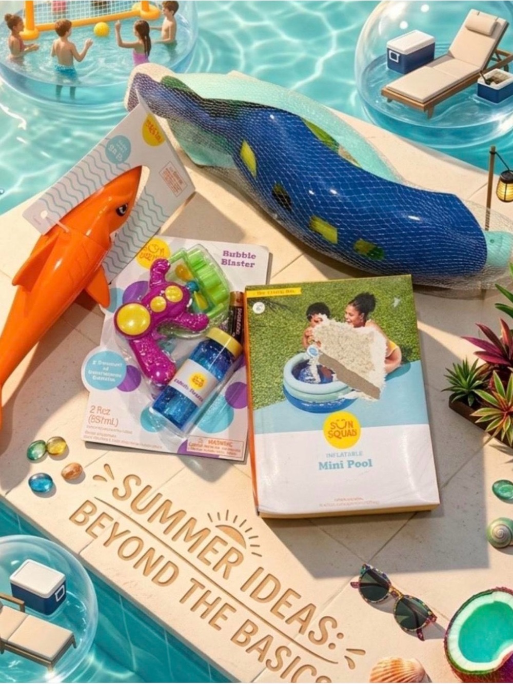Sun Squad Orange Shark Pool Glider